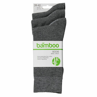 3-pack Bamboo antraciet melange