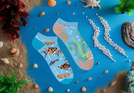 Spox Sox Mismatched Aquarium Sneaker